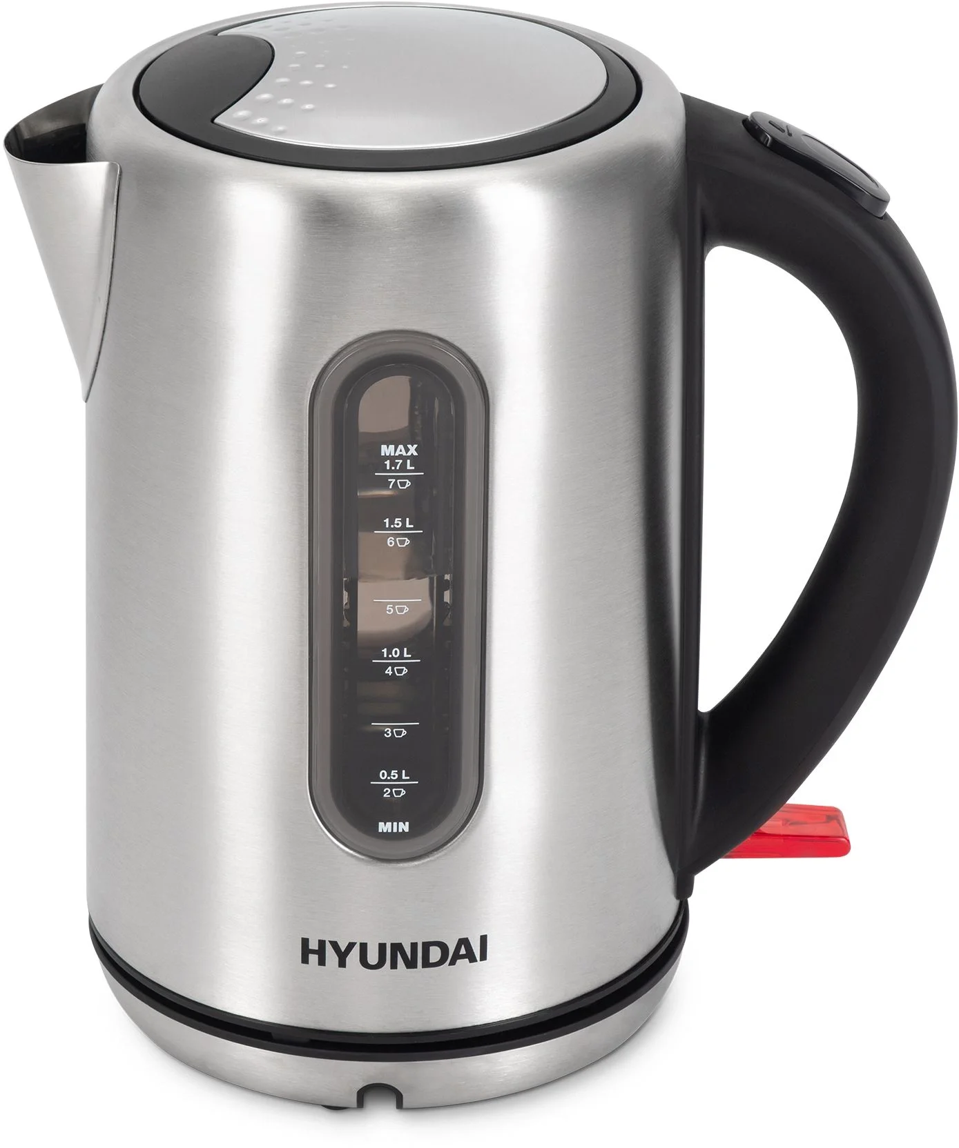 Чайник электрический Hyundai HYK-S9909 1.7л. 2200Вт серебристый матовый/черный корпус: металл