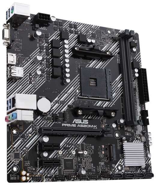 Материнская плата ASUS PRIME A520M-K, AM4, A520, 2*DDR4, 2*DDR4, 4*SATA, 1*M.2, 4*USB 3.2, 2*USB 2.0, 1*PCIx16, 2*PCIx1, D-Sub+HDMI, mATX; 90MB1500-M0EAY0