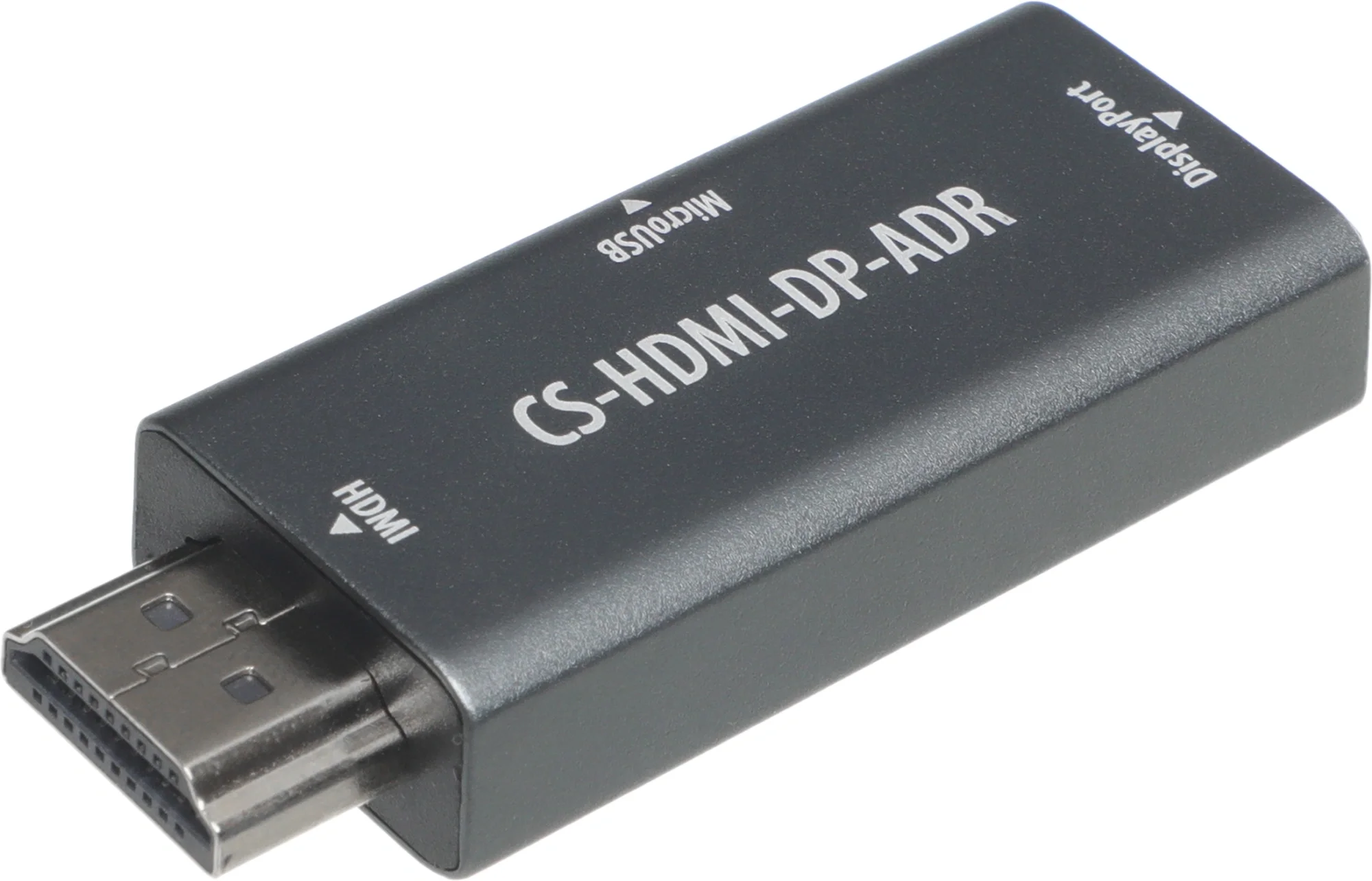 Переходник аудио-видео Cactus CS-HDMI-DP-ADR HDMI (m)/DisplayPort (f) 5м. позолоч.конт. серый