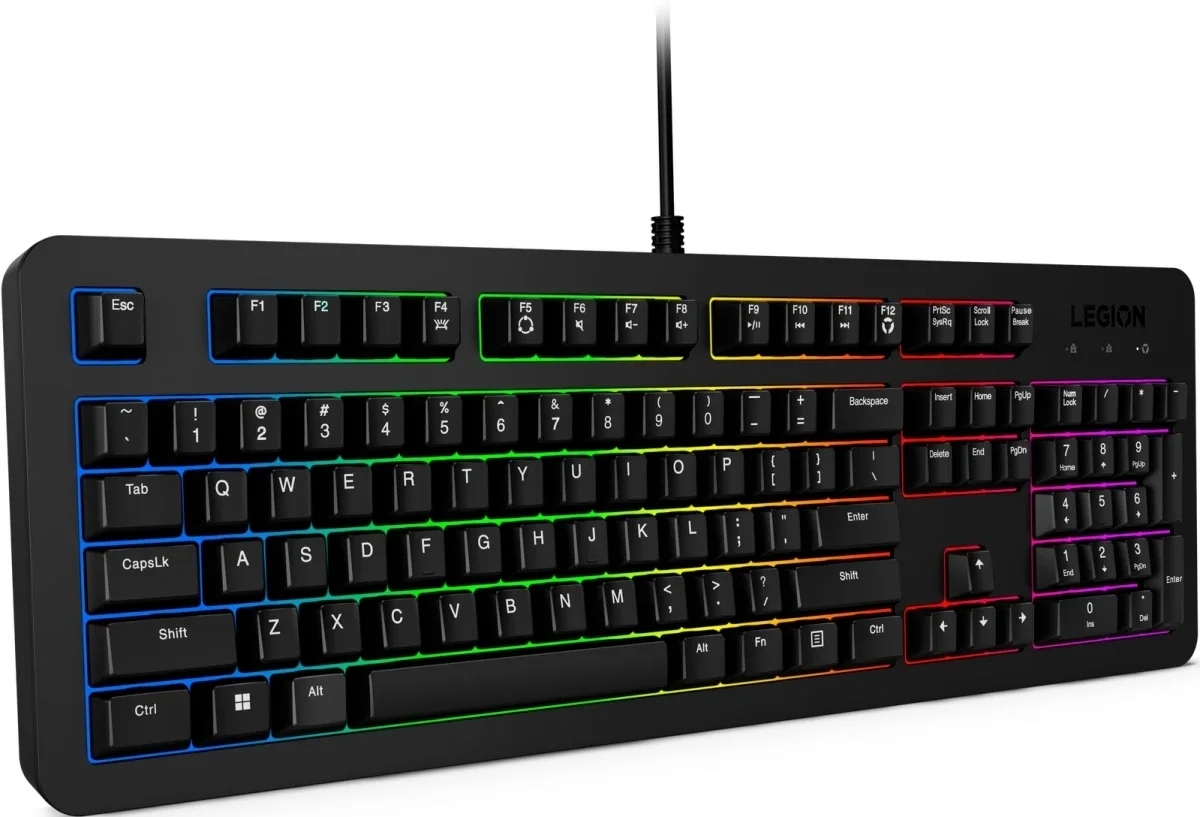 Клавиатура Lenovo K310 RGB черный USB for gamer LED (GY41N91872) кабель 1.8м