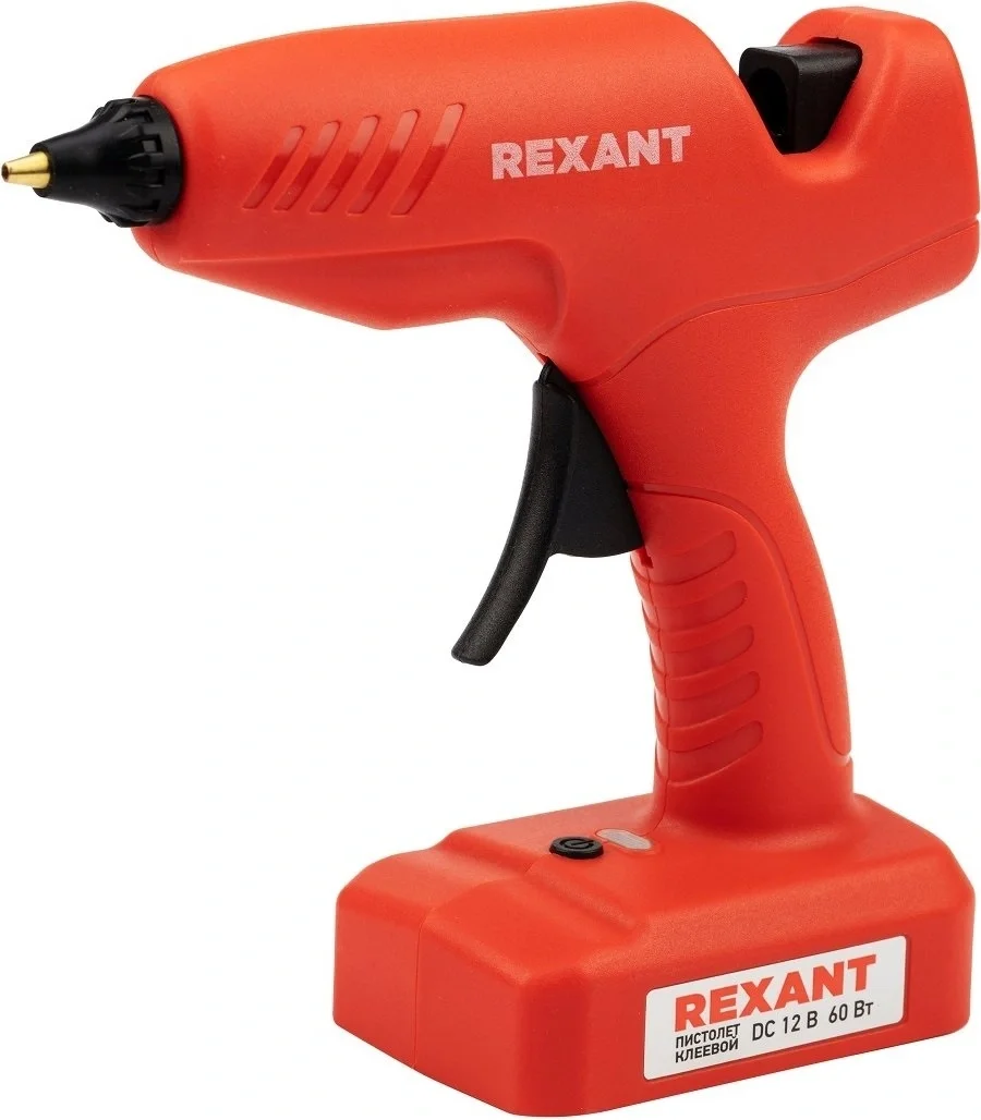 Rexant (12-1553) Пистолет клеевой, 60Вт, 11мм, ЭКСПЕРТ, аккумуляторный, коробка 