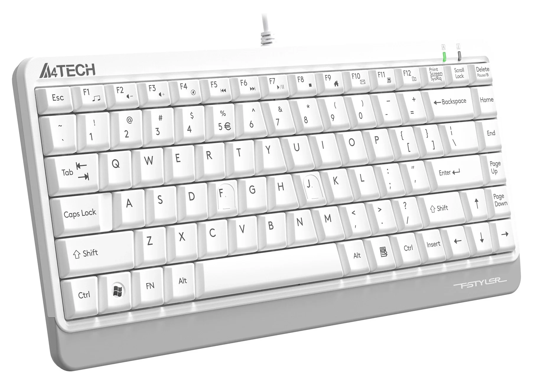Клавиатура A4Tech FKS11 белый/серый USB (FKS11 WHITE) кабель 1.5м