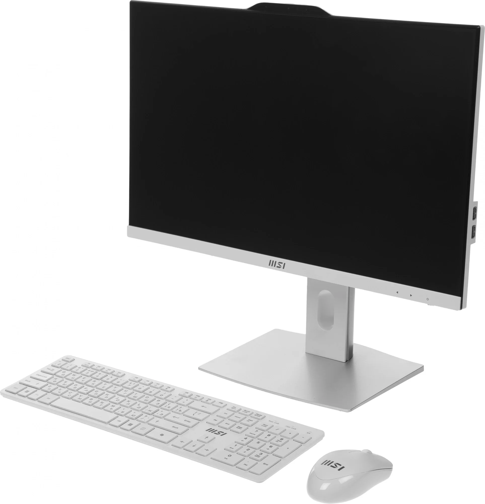 Моноблок MSI Pro AP242P 14M AiO 23,8" FHD(1920x1080)IPS AG Non-touch, Core i5-14400 (2.5GHz), 16Gb DDR5 (2x8Gb), 512Gb SSD, Intel UHD,WiFi,BT,camera,WirelessKB&mouse Eng/Rus,noOS,1y w-ty,White (9S6-AE0622-826)