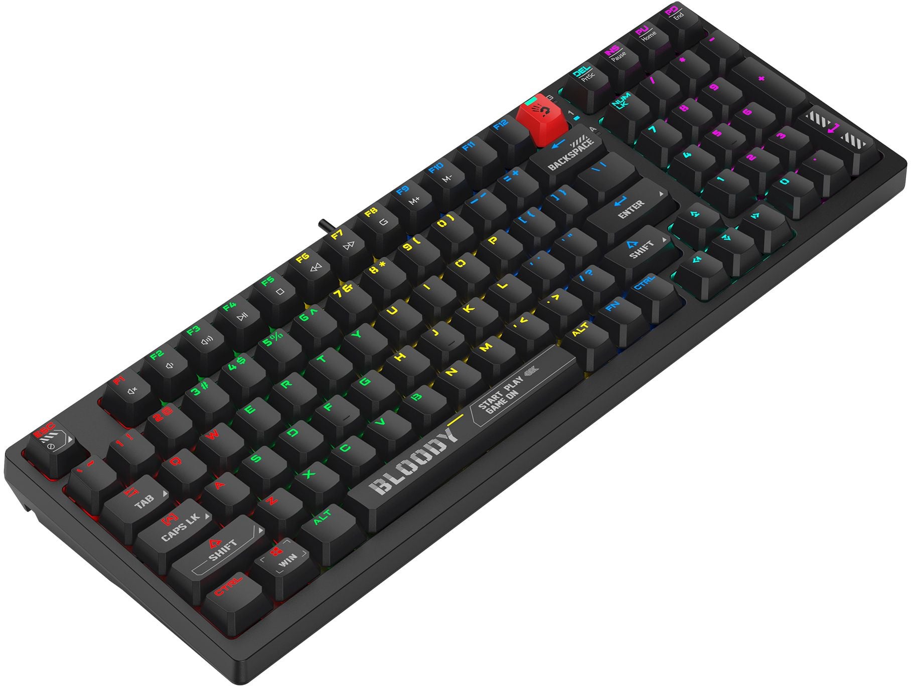 Клавиатура проводная A4Tech Bloody S98 black (механическая, USB, for gamer, LED) (S98 BLACK)