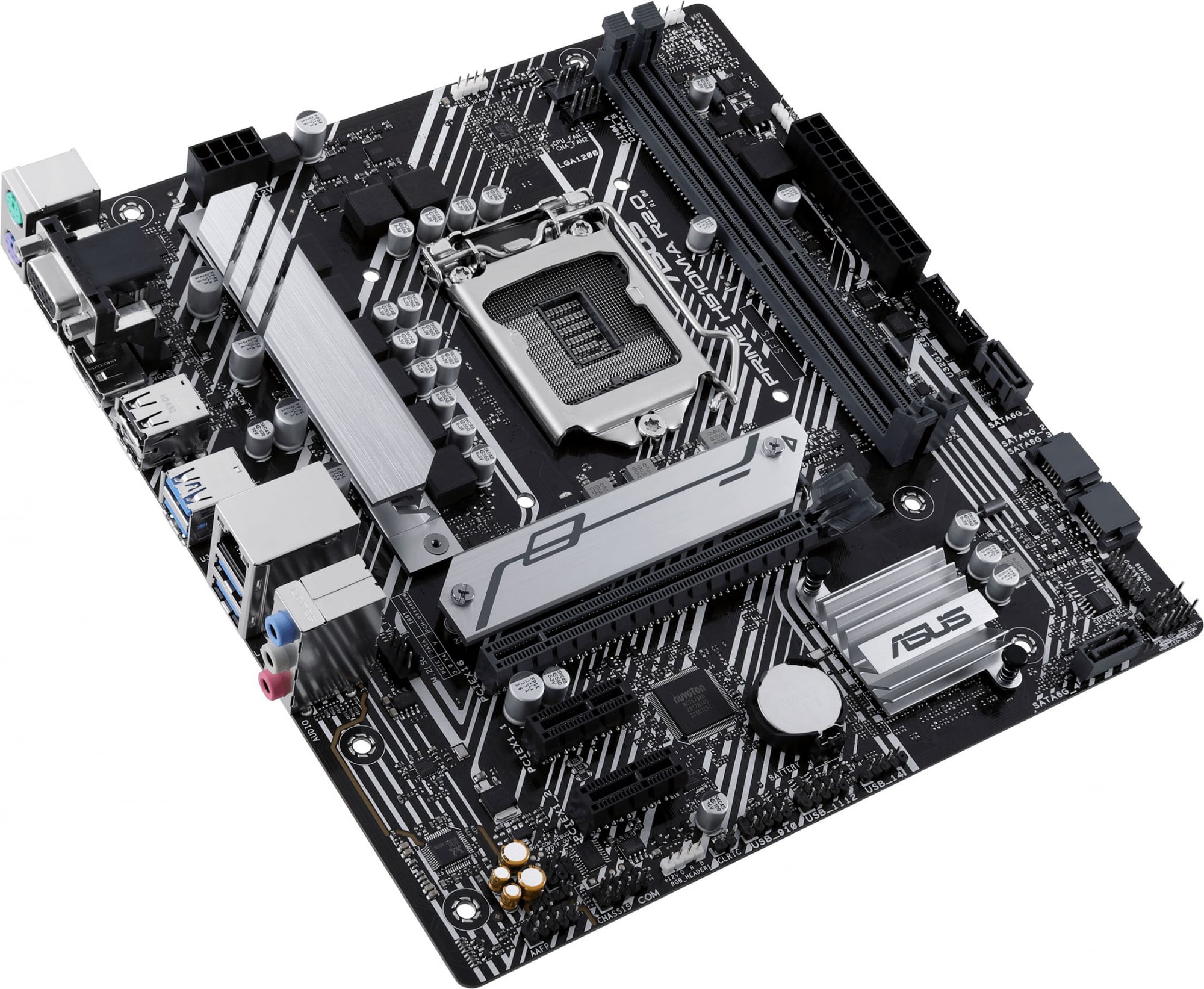 Материнская плата ASUS PRIME H510M-A R2.0, LGA 1200, Intel H470, 2xDDR4, 4xSATA, 1xM.2, 1xPCI-E 4.0 x16, 2xPCI-E x1, 1xHDMI, 1xDP, 1xVGA, 4xUSB-A 3.2 Gen 1, 2xUSB-A 2.0, 1x 1Gb LAN, 3x3.5 мм, 7.1, Micro-ATX