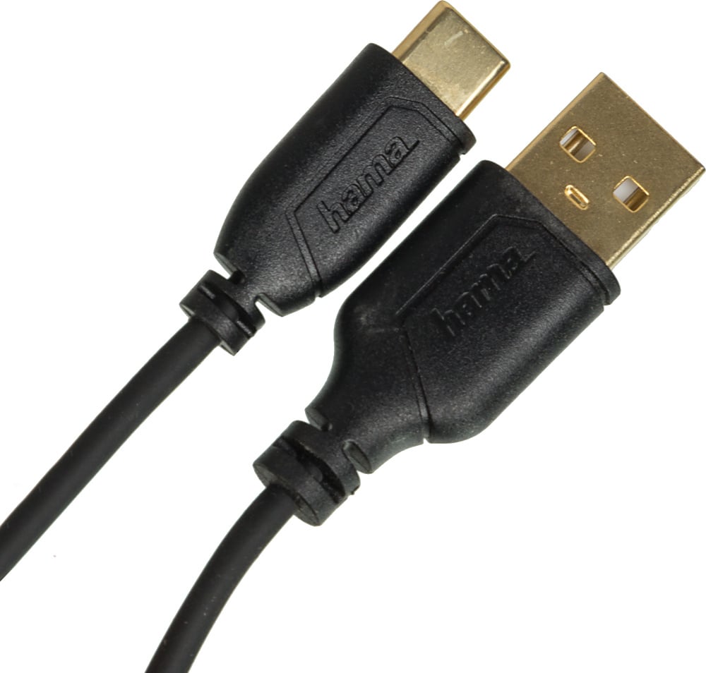 Кабель Hama Flexi-Slim 00135784 USB Type-C (m) USB A(m) 0.75м черный