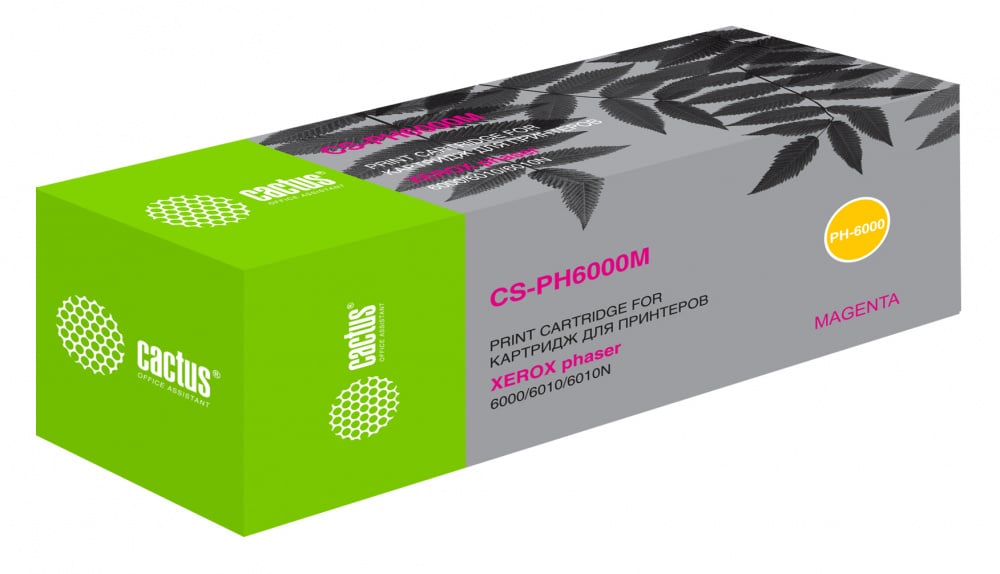 -/ Картридж лазерный Cactus CS-PH6000M 106R01632 пурпурный (1000стр.) для Xerox Phaser 6000/6010