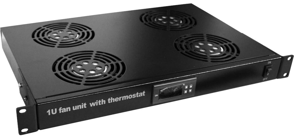 Вентиляторный блок TWT TWT-CBB-FANB4-RACK-T 4-х вентиляторов 19", с подшипниками, с термостатом, 1U