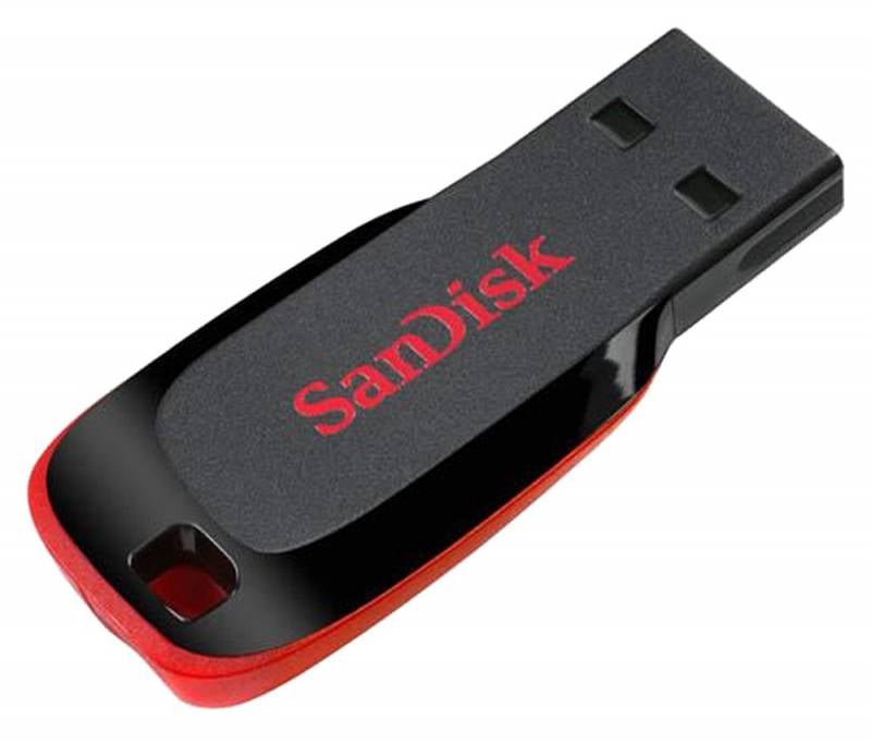 USB накопитель SanDisk - Cruzer Blade, USB Type A (USB 2.0), 128 ГБ, цвет чёрно-красный, SDCZ50-128G-B35