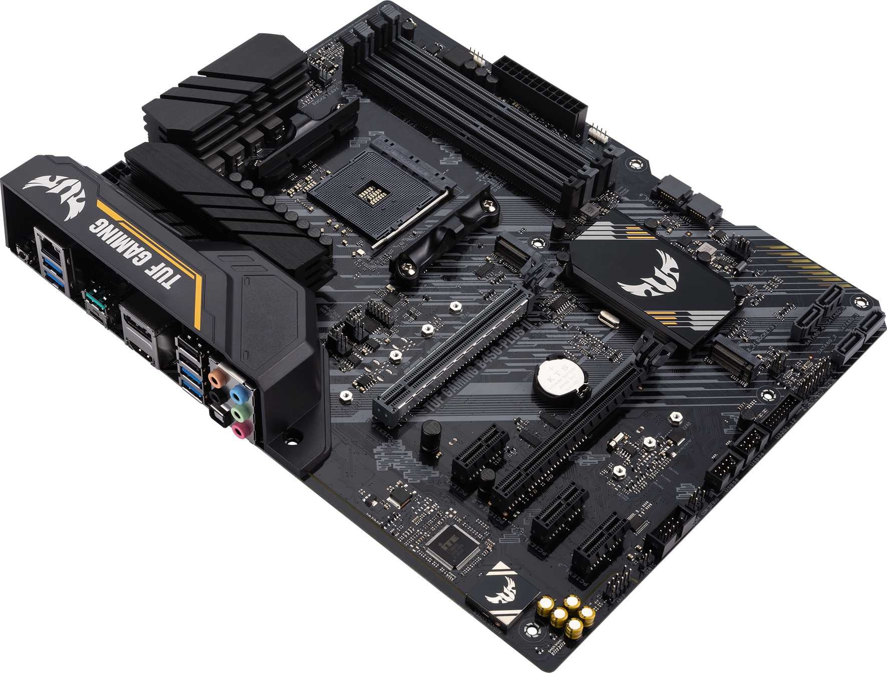 ASUS TUF GAMING B450-PLUS II (Socket AM4, ATX, 4xDDR4(128GB), DP/HDMI, 1xPCIe 3.0x16/1xPCIe 2.0x16/3xPCIe 2.0, 1xLAN, 6xSATA 6Gb/s, 2xM.2, 1xType-C, 5xUSB 3.2, 2xUSB 2.0)