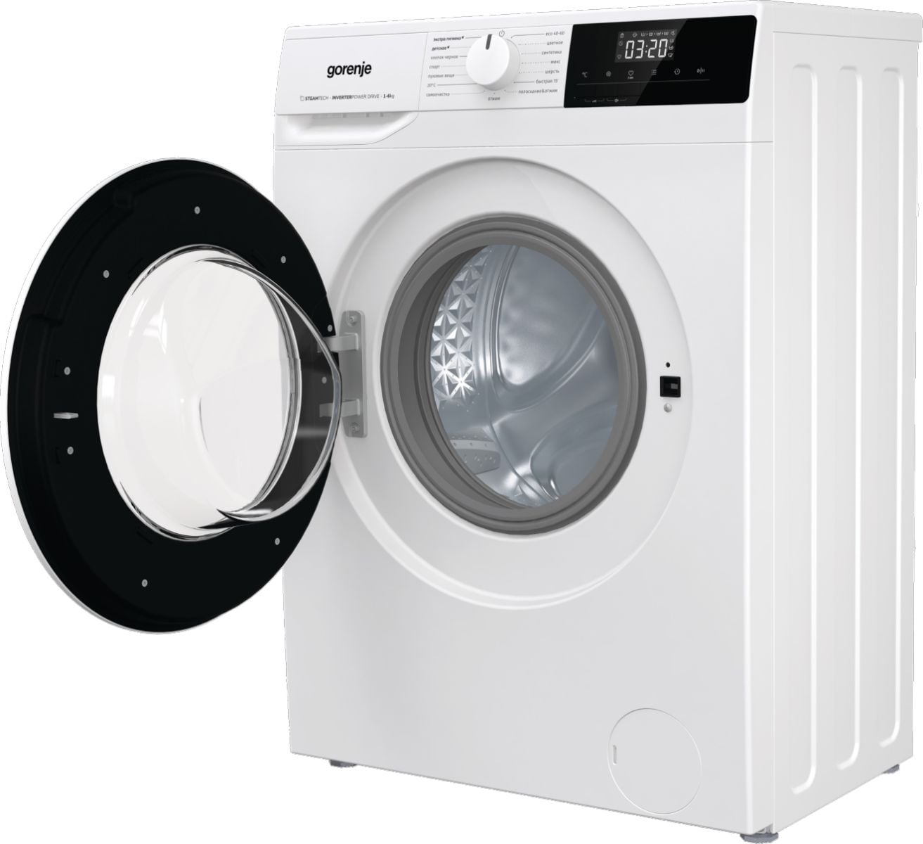Стиральные машины GORENJE/ Максимальная загрузка (хлопок), кг: 6, Максимальное количество оборотов отжима, об./мин.: 1000, функция пара, инвертерный мотор, Количество программ, шт: 15, Габаритные размеры (ВxШxГ), см: 85 х 59.5 х 43.5