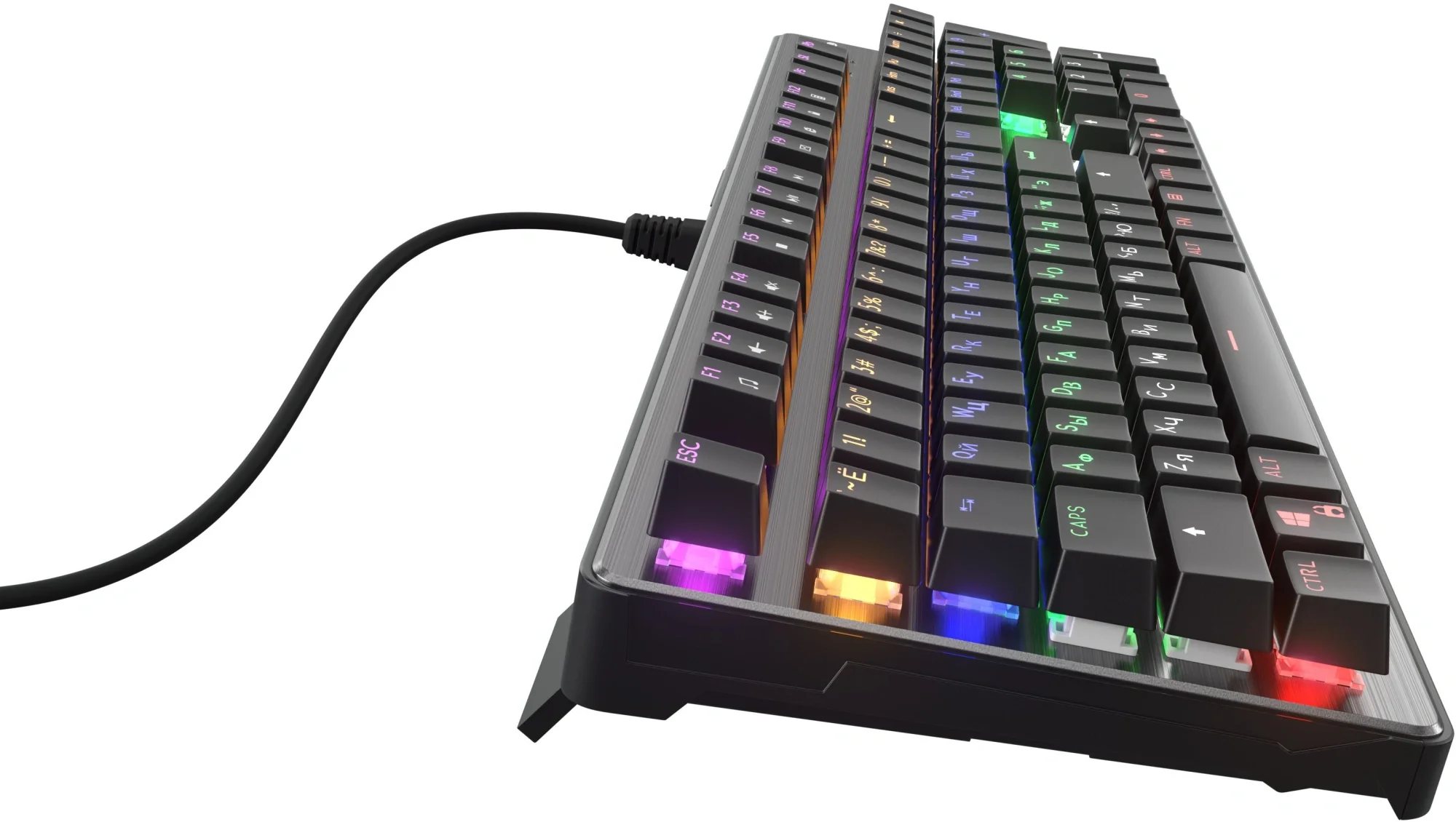 Клавиатура Оклик 970G Dark Knight механическая черный/серебристый USB for gamer LED (499578) кабель 1.5м