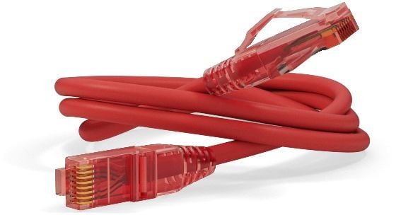 Патч-корд Hyperline PC-LPM-UTP-RJ45-RJ45-C5e-1M-LSZH-RD UTP RJ-45 вил.-вилка RJ-45 кат.5E 1м красный LSZH 24AWG