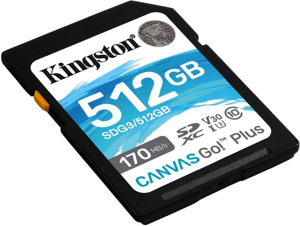 SecureDigital 512Gb Kingston SDXC Class 10 UHS-I U3 V30 Canvas Go Plus 170MB/s SDG3/512GB
