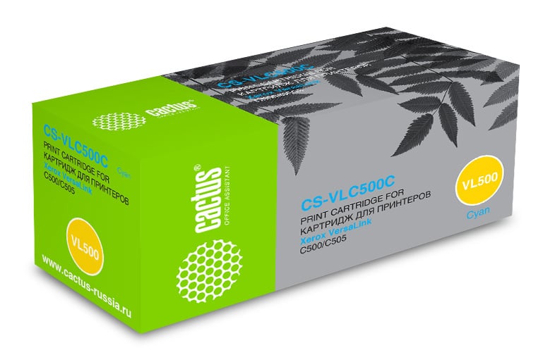 -/ Картридж лазерный Cactus CS-VLC500C 106R03877 голубой (2400стр.) для Xerox VersaLink C500/C505