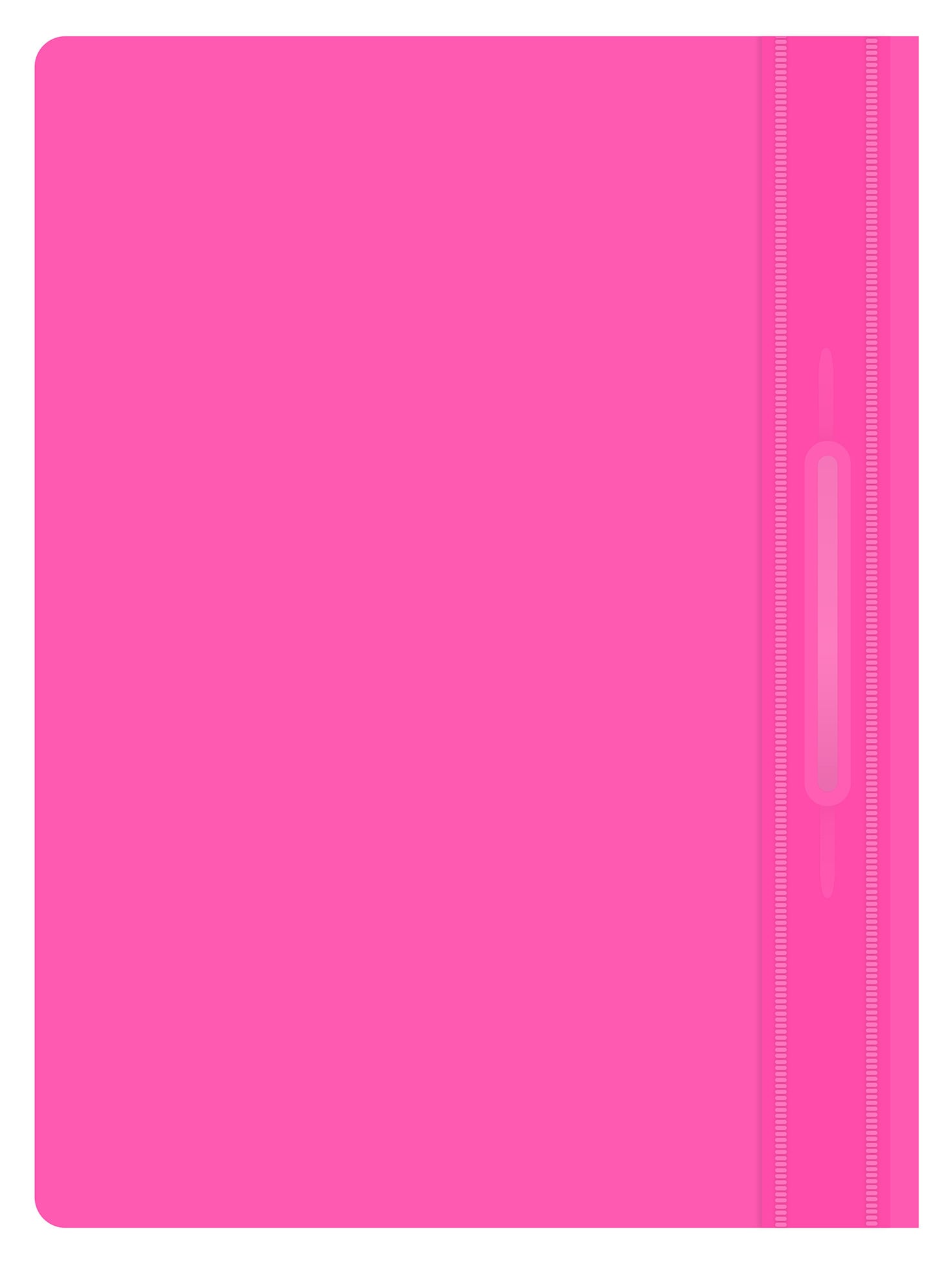 Папка-скоросшиватель Бюрократ Double Neon -PSLDNE/PINK A4 прозрач.верх.лист пластик розовый 0.14/0.18