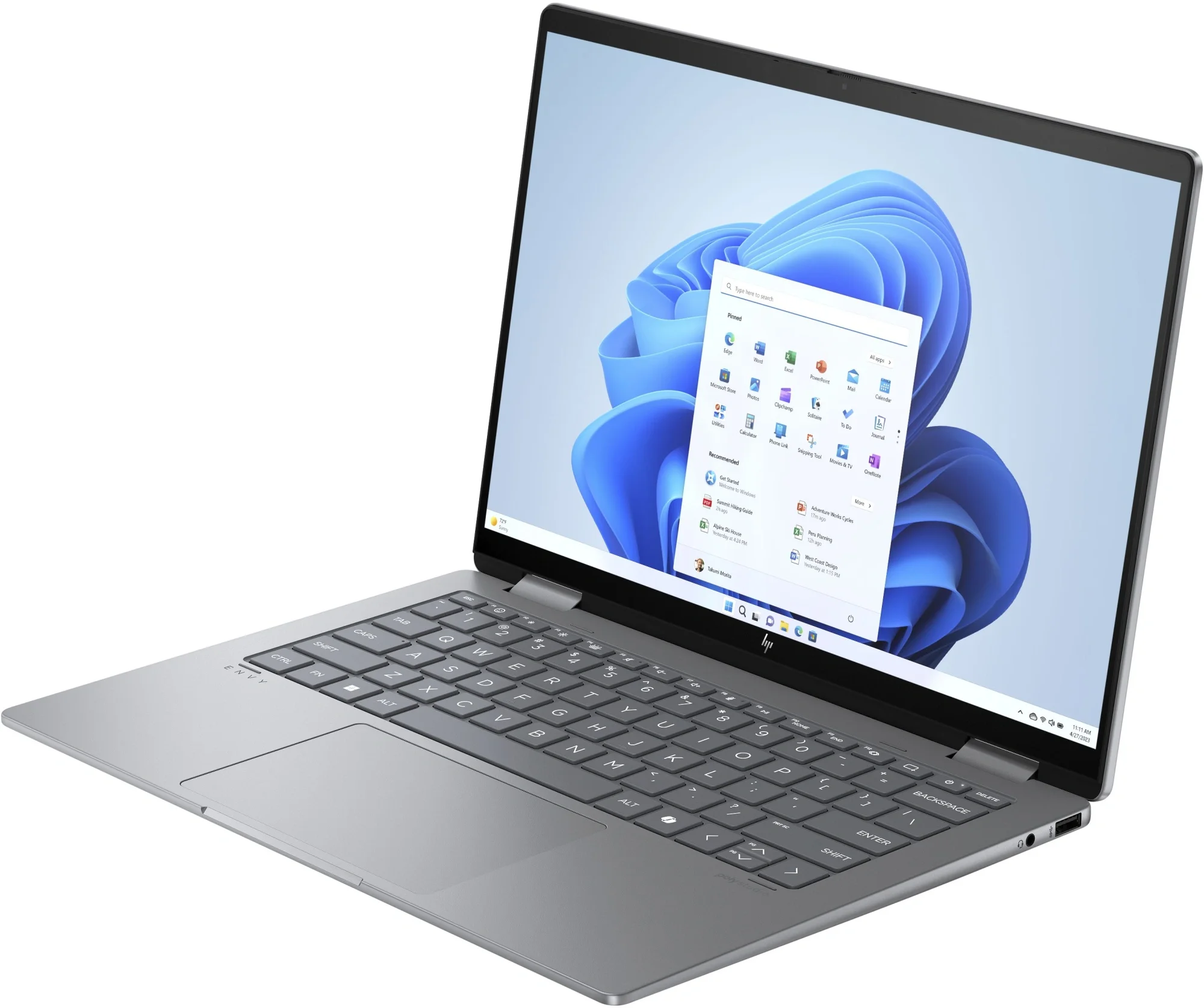 Ноутбук HP Envy x360 14-fa0011ci Ryzen 5 8640HS 16Gb SSD512Gb AMD Radeon Graphics 14" IPS Touch WUXGA (1920x1200) Windows 11 Home silver WiFi BT Cam (B18GYEA)