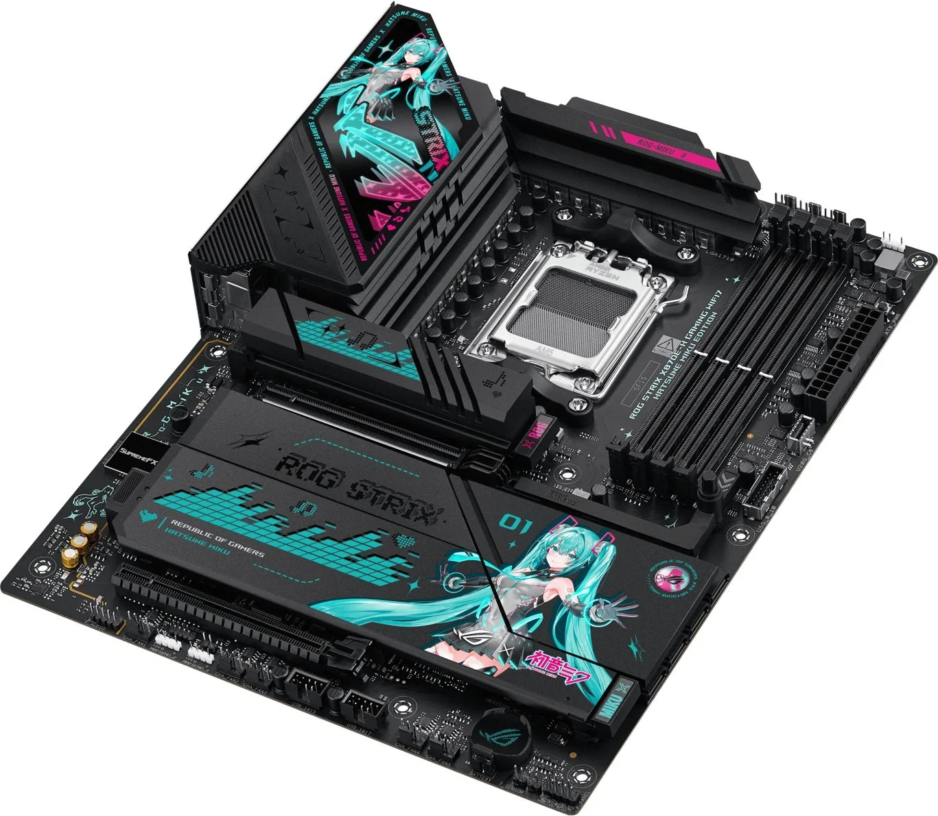 Материнская плата Asus ROG STRIX X870E-H GAMING MIKU Socket AM5 AMD X870E 4xDDR5 ATX AC`97 8ch(7.1) 5Gigabit RAID+HDMI