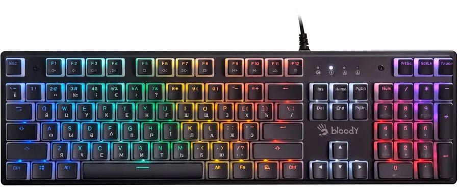 Клавиатура A4Tech S510RP механическая черный USB for gamer LED (S510RP PUDDING BLACK/BLMS RED) кабель 1.8м