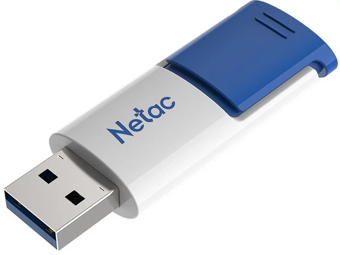 Netac USB Drive 512GB U182 Blue  <NT03U182N-512G-30BL>, USB3.0, сдвижной корпус, пластиковая бело-синяя