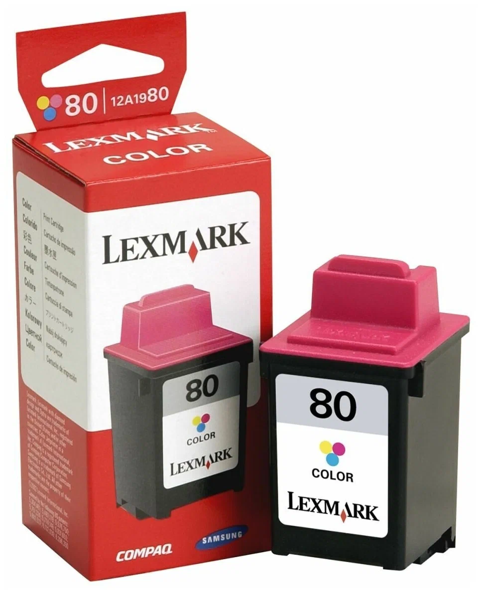 Картридж Lexmark струйный ( 12A1980E ) № 80 (Color, 275 стр.) для Lexmark Z11/31/3200/5000/5700/7000/7200/X4250/F4270/Optra Color 40/45/Compaq A900/IJ300/IJ700/IJ750/IJ900//Samsung SF-3150/4500/4700/4750