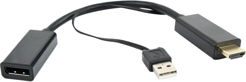 Переходник Cablexpert Конвертер HDMI->DisplayPort, Cablexpert DSC-HDMI-DP HD19M+USBxHD20F, черный (099103)