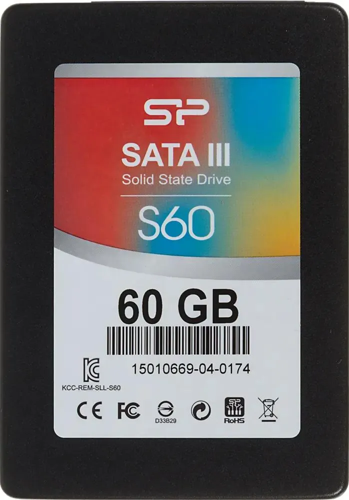 Твердотельный диск 60GB Silicon Power S60, 2.5", SATA III [R/W - 520/490 MB/s] MLC