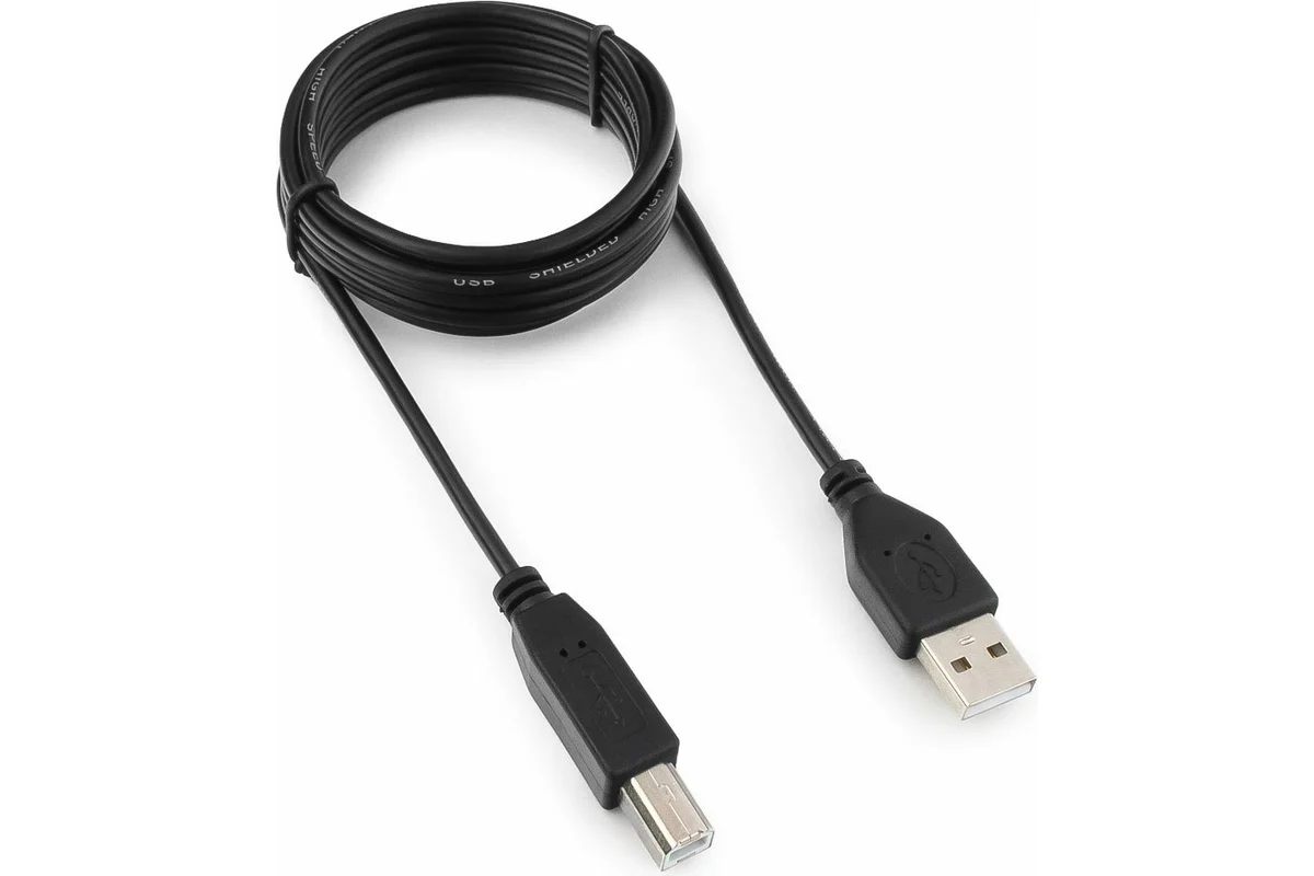 GCC-USB2-AMBM-1.8M Кабель USB2.0 Гарнизон GCC-USB2-AMBM-1.8M, AM/BM, медь, 1.8м, черн, пакет