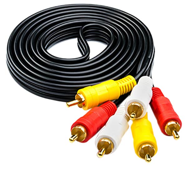 Шнур 3RCA - 3RCA, видео-стерео-аудио, 1.8м