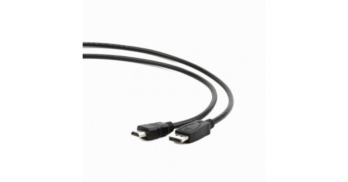 CC-DP-HDMI-5M Кабель DisplayPort->HDMI Cablexpert CC-DP-HDMI-5M, 20M/19M, экран, 5м, черный, пакет