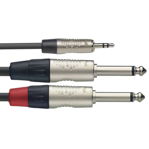 STAGG NYC3/MPS2PR Кабель Stereo Jack 3.5 - 2 x Mono Jack 6.3