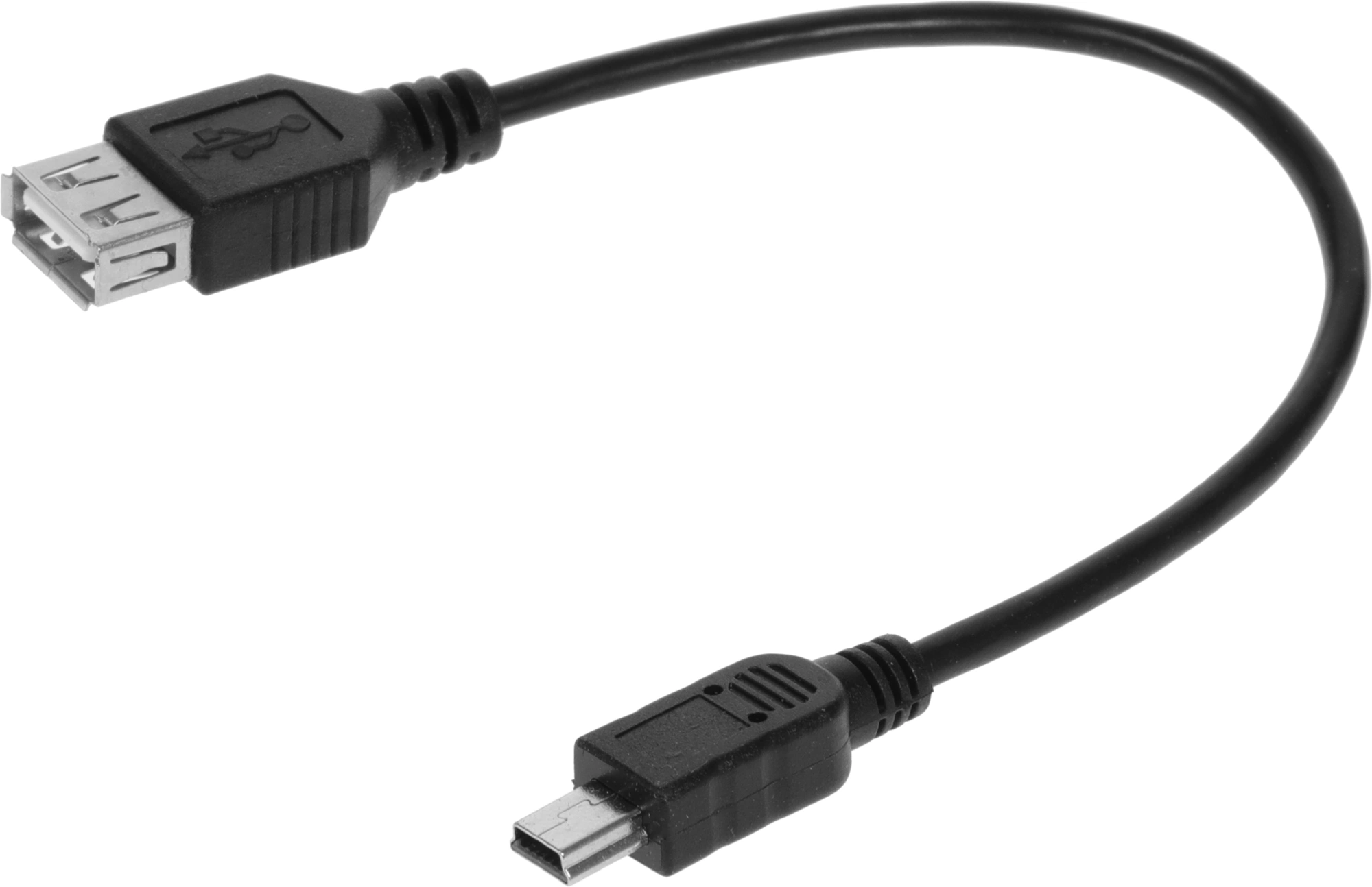 Адаптер OTG USB-AF - MiniUSB-M 0 м BURO OTG_MINI черный