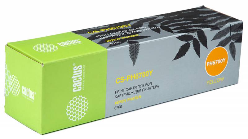 CACTUS 106R01525 Тонер Картридж Cactus CS-PH6700Y (106R01525) CS-PH6700Y желтый для Phaser 6700 (12000стр.)