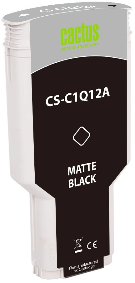Картридж струйный Cactus CS-C1Q12A №727 черный пигментный (300мл) для HP Designjet T920/T930/T1500/T1530 с чипом