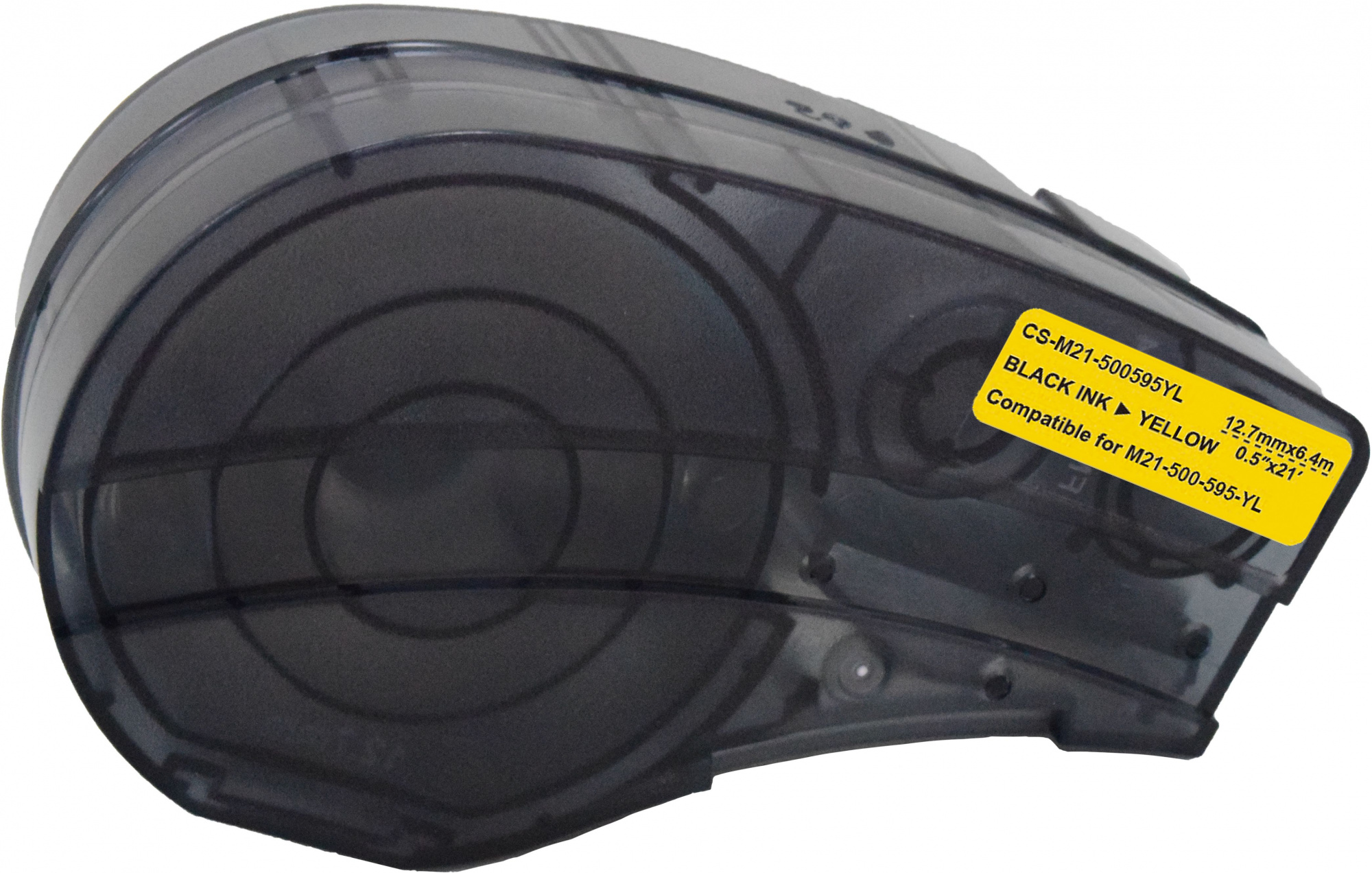 Картридж ленточный Cactus CS-M21-500595YL черный шрифт, желтый фон (12.7 мм, 6.4 м) для Brady BMP21-PLUS, BMP21-LAB