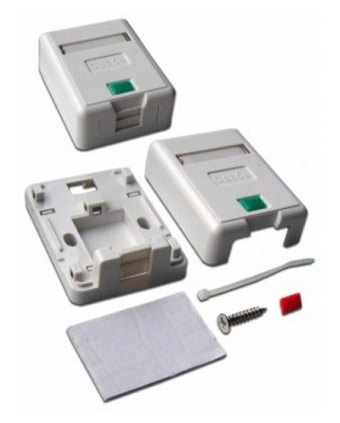 Коробка Lanmaster LAN-SA1/S-WH настенная 48x65x27мм крышка RJ45 белый