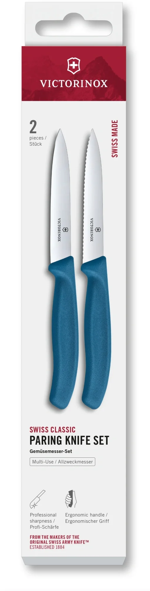 Набор ножей Victorinox Swiss Classic 6.7792.2C1 компл.: 2предм. синий европодвес
