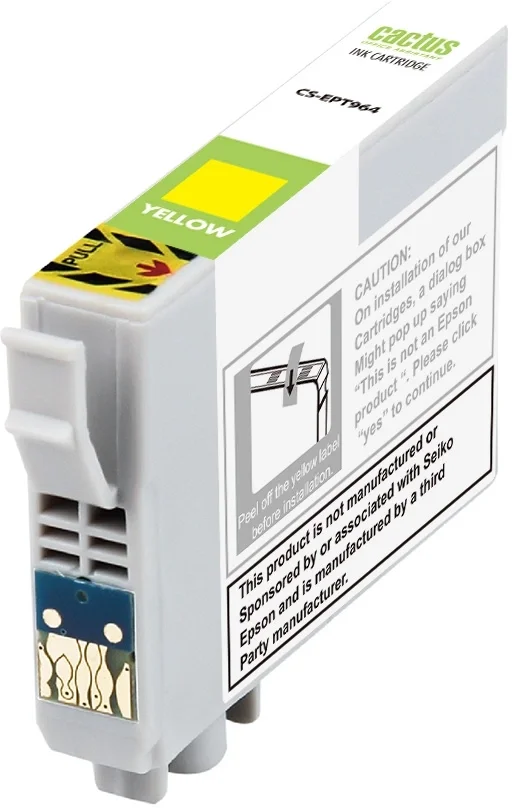 Картридж струйный Cactus CS-EPT964 T0964 желтый (13мл) для Epson Stylus Photo R2880 с чипом