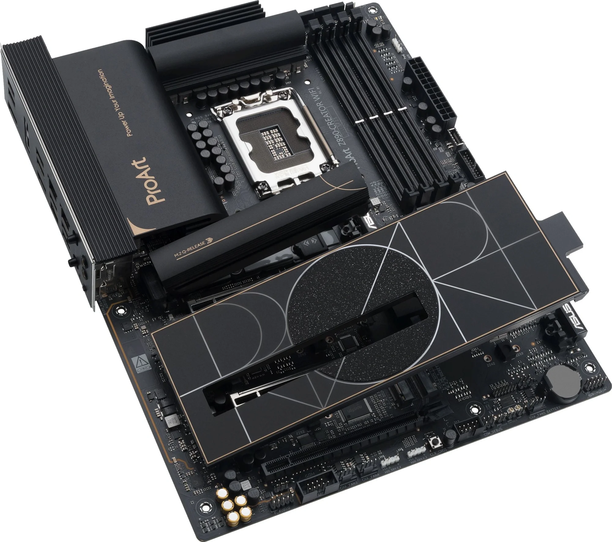 Материнская плата ASUS PROART Z890-CREATOR WIFI, LGA1851, Z890, 4*DDR5, 4*SATA, 5*M.2, 6*USB 3.2, 1*USB 2.0, Type-C, 3*PCIx16, DP+HDMI, ATX; 90MB1JD0-M0EAY0