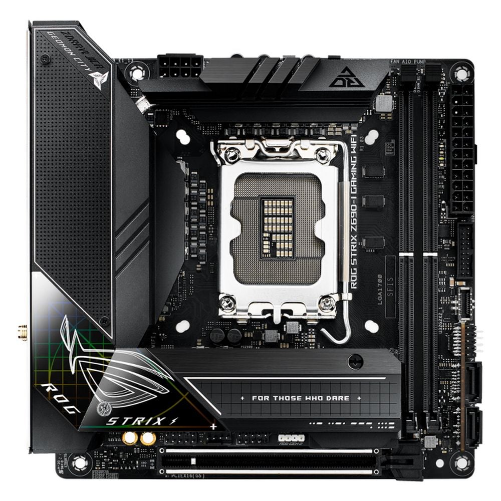 Материнская плата ASUS ROG STRIX Z690-I GAMING WIFI LGA1700 mini-ATX 2xDDR5 PCIEx16 2xM.2 2xThunderbolt HDMI 2.5GLAN Wi-Fi 6E (460961) {6}