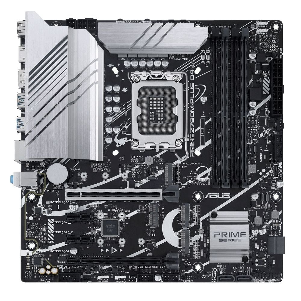 Материнская плата ASUS PRIME Z790M-PLUS D4 LGA1700 mATX 4xDDR4 2xPCIEx16 2xPCIEx1 3xM.2 DP HDMI GLAN (90MB1D20-M0EAY0)