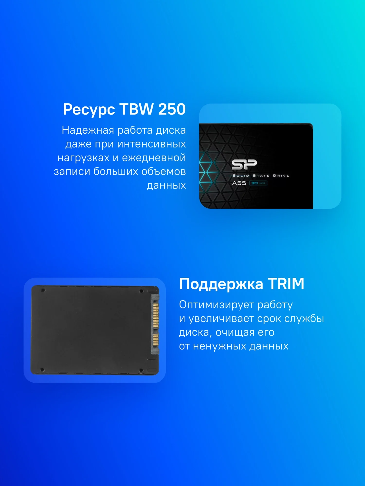 Накопитель SSD Silicon Power SATA-III 512GB SP512GBSS3A55S25 Ace A55 2.5"
