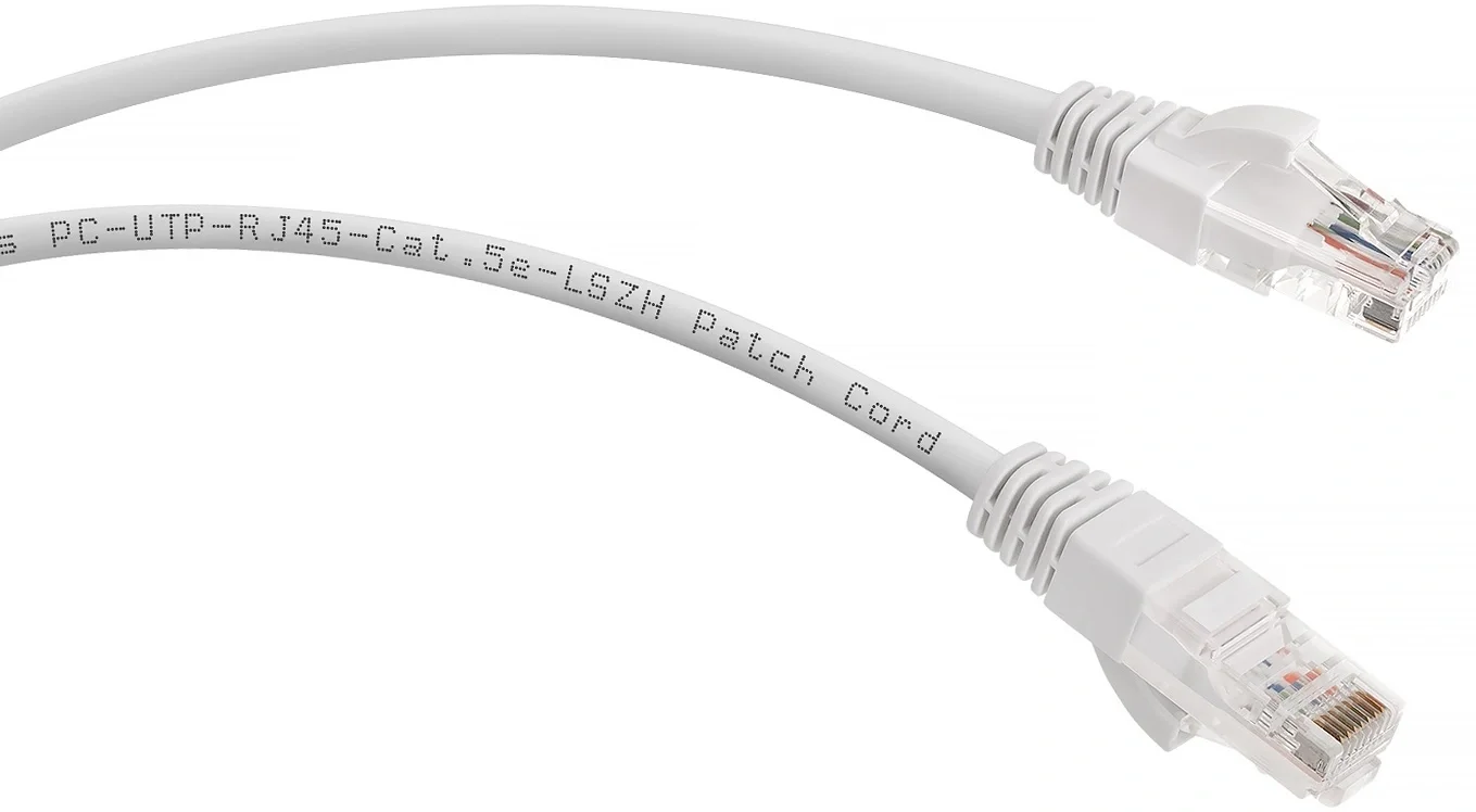 Cabeus PC-UTP-RJ45-Cat.5e-2m-WH-LSZH Патч-корд U/UTP, категория 5е, 2xRJ45/8p8c, неэкранированный, белый, LSZH, 2м
