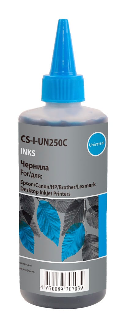 -/ Чернила Cactus CS-I-Un250C голубой 250мл для HP/Lexmark/Canon/Epson/Brother