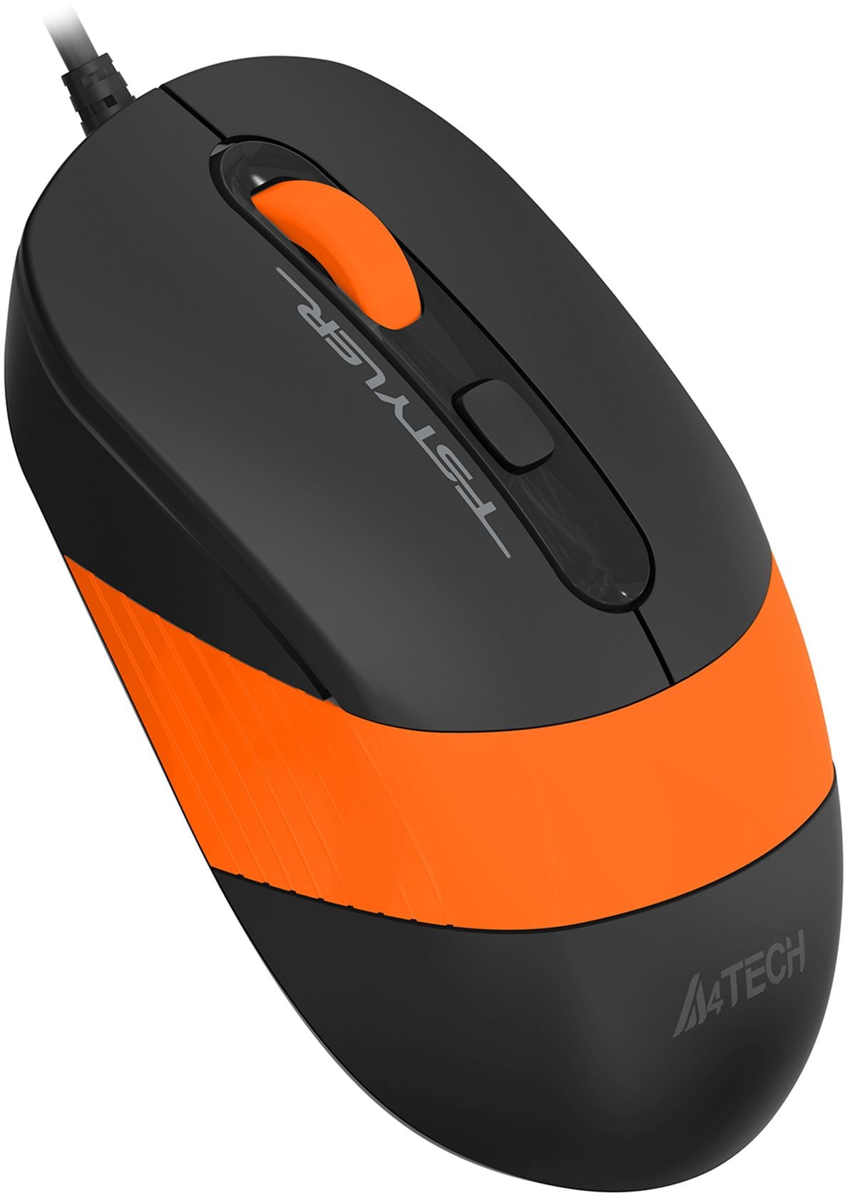 Мышь проводная A4Tech Fstyler FM10S black/orange (USB, оптическая, silent, 1600dpi, 3but) (FM10S USB ORANGE)
