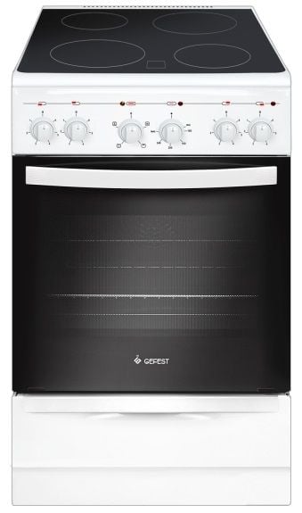 Плита электрическая Gefest 5160-02 0095 белый, конфорок 4 электрических, духовка 55 л, 50 см x 85 см x 58.5 см