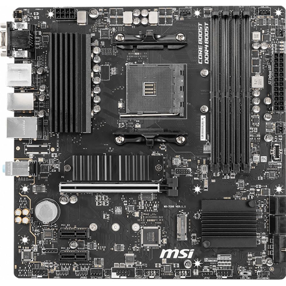 Материнская плата MSI Bad Pack B550M PRO-VDH B550, AM4, 4*DDR4, 1*PCIEx16, 2*PCIEx1, 2*M.2, 1*TypeC, , 6*USB3.2Gen1, 6*USB2.0, 4*SATA3.0, 1G, VGA, DP, HDMI, M-ATX, RTL