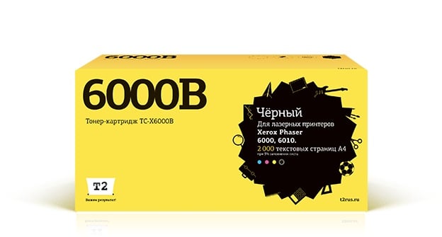 Картридж лазерный T2 106R01633 TC-X6000 106R01633 желтый (1000стр.) для Xerox Ph 6000/6010