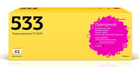 Картридж лазерный T2 CC533A TC-H533 CC533A пурпурный (2800стр.) для HP LJ CM2320fxi/CM2320n/CM2320nf/CP2025dn с чипом Canon LBP7200Cdn/7660Cdn/7680Cx