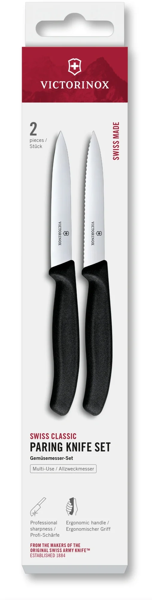 Набор ножей Victorinox Swiss Classic 6.7793.2 компл.: 2предм. черный европодвес
